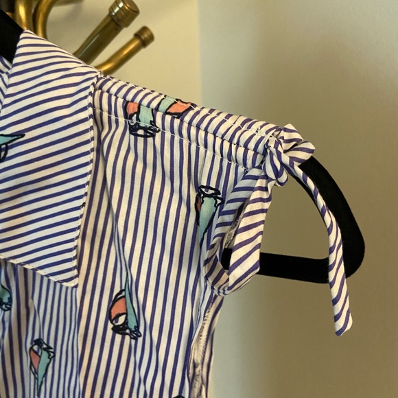 ModCloth Blue and White Striped Sailboat Top: Medium - Picture 6 of 11
